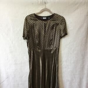 DKNY Vintage Brown Short Sleeve Midi Dress